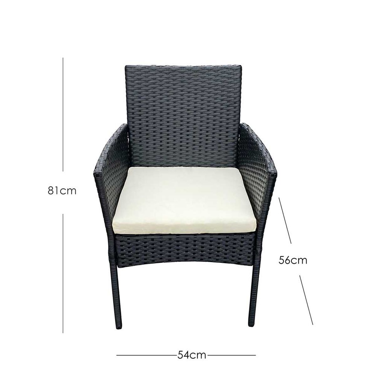 Set Terraza Di Poretti Design Biombino 4 Personas Negro