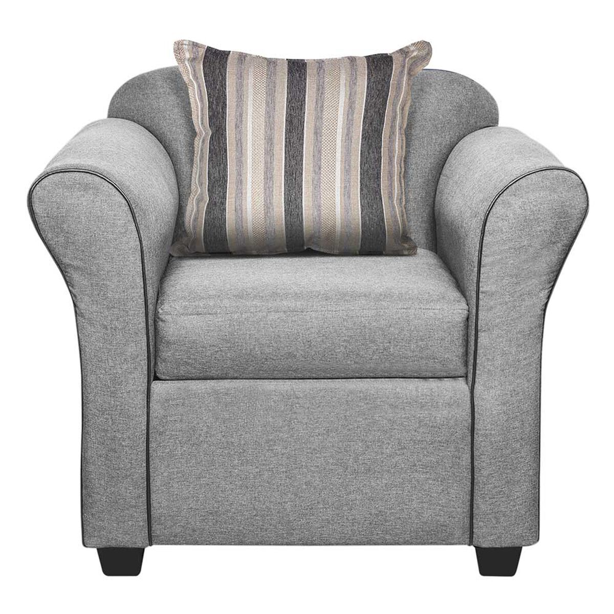 Juego de Living Innovamuebles Ducal Sofá 3 Cuerpos + Dos Sillones 1 Cuerpo Gris Claro