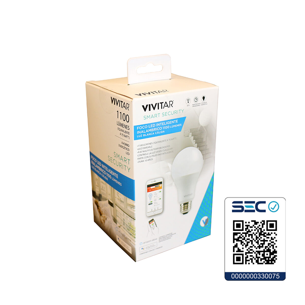 Foco LED Vivitar E27-220V Wi-Fi Blanco