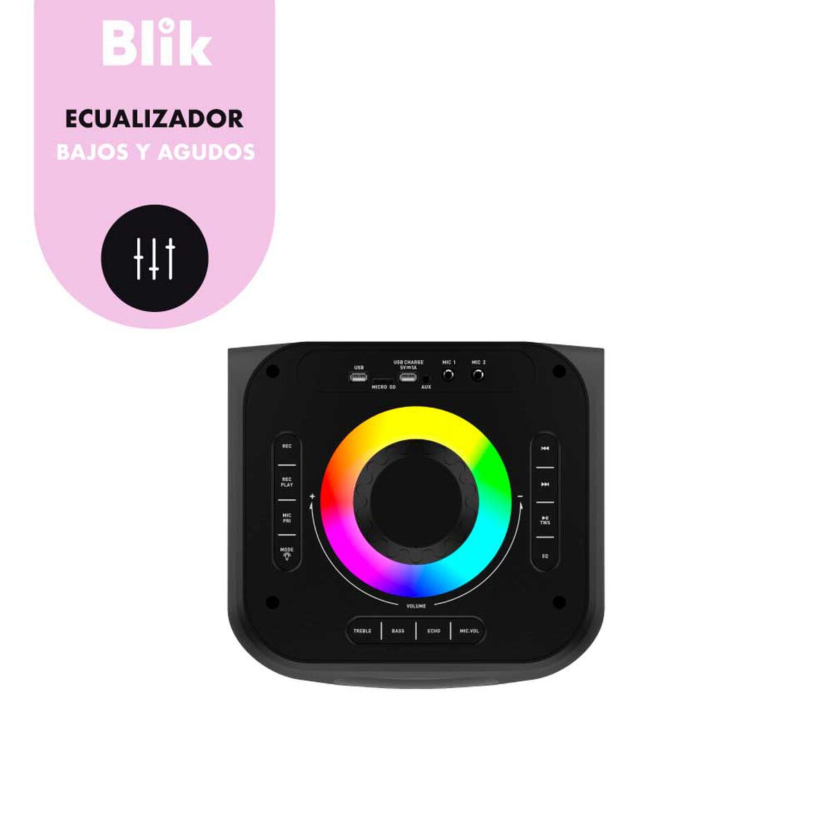 Parlante Bluetooth Karaoke Blik Lightup600