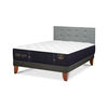 Cama Europea CIC Full Premium + Respaldo Gris Tapizado