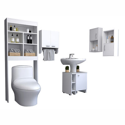 Imagen 2 del producto Combo Gabinete + Mueble Lavamanos + Optimizador Baño + Mueble Auxiliar  TuHome Big Bath