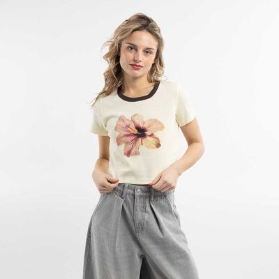 ICONO Polera Manga Corta Estampada Mujer Icono