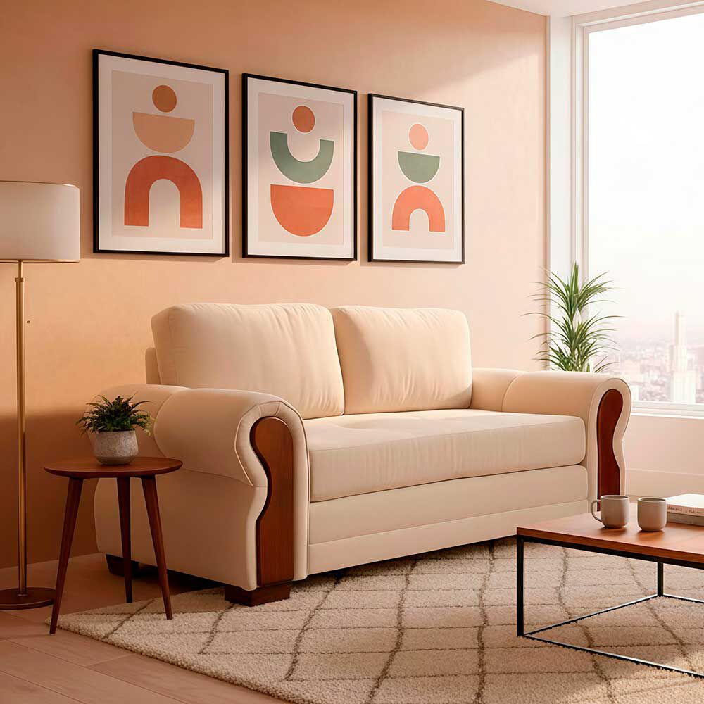 Sofá Living Factory Oregon 2 Cuerpos Beige