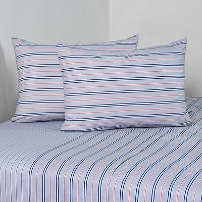 Juego de Sábanas American Family King 144 Hilos Marino Rojo