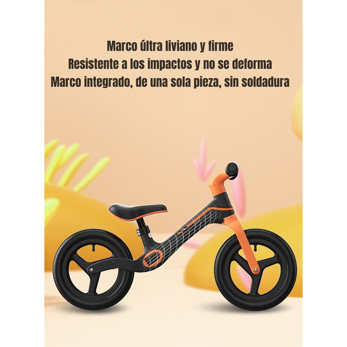 Bicicleta de Equilibrio 2-6 Años Aro 12 LuBabycas Naranja
