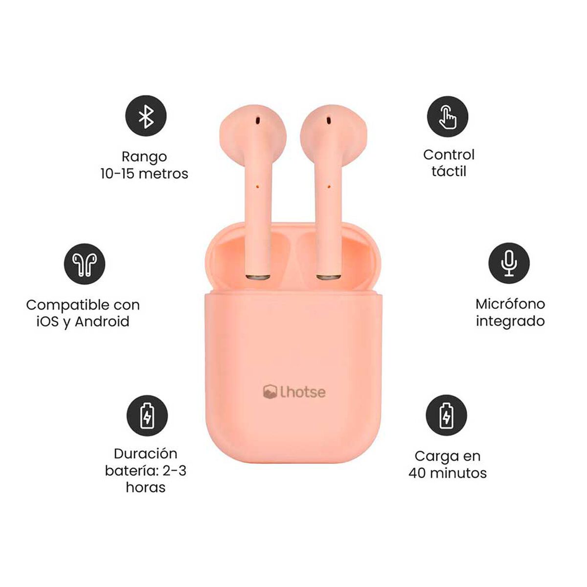 Audífonos Bluetooth In Ear Lhotse RM12 Rosados