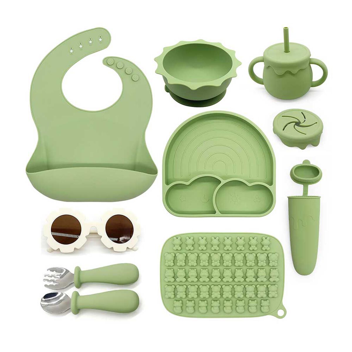 Set de Alimentacion 9 Verde Bebesit