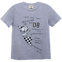 Polera Manga Corta Niño Chess Gris