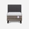 Cama Europea Rosen 1,5 Plazas New Style 6 + Respaldo Grafito