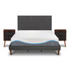 Cama Europea CIC King Alaska + Respaldo + 2 Veladores
