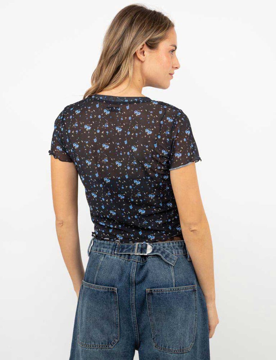Polera Crop Manga Corta Mujer Icono