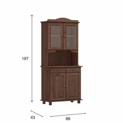 Imagen 2 del producto Vitrina Roca Santa Fe 4 Puertas 2 Cajones Caoba