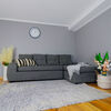Seccional Derecho Elegant Houston Cheise Tela 5 Cuerpos Gris