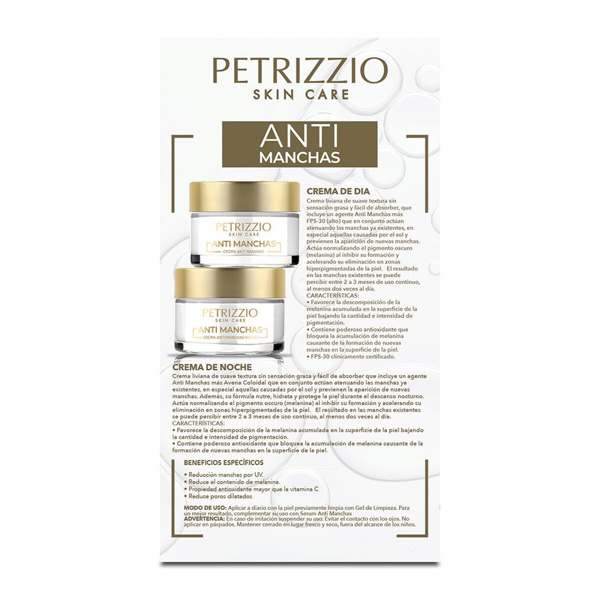 Tratamiento Antimanchas D&iacute;a + Noche Petrizzio