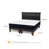 Cama Europea CIC Base Dividida 2 Plazas Premium + Respaldo Dublin Negro