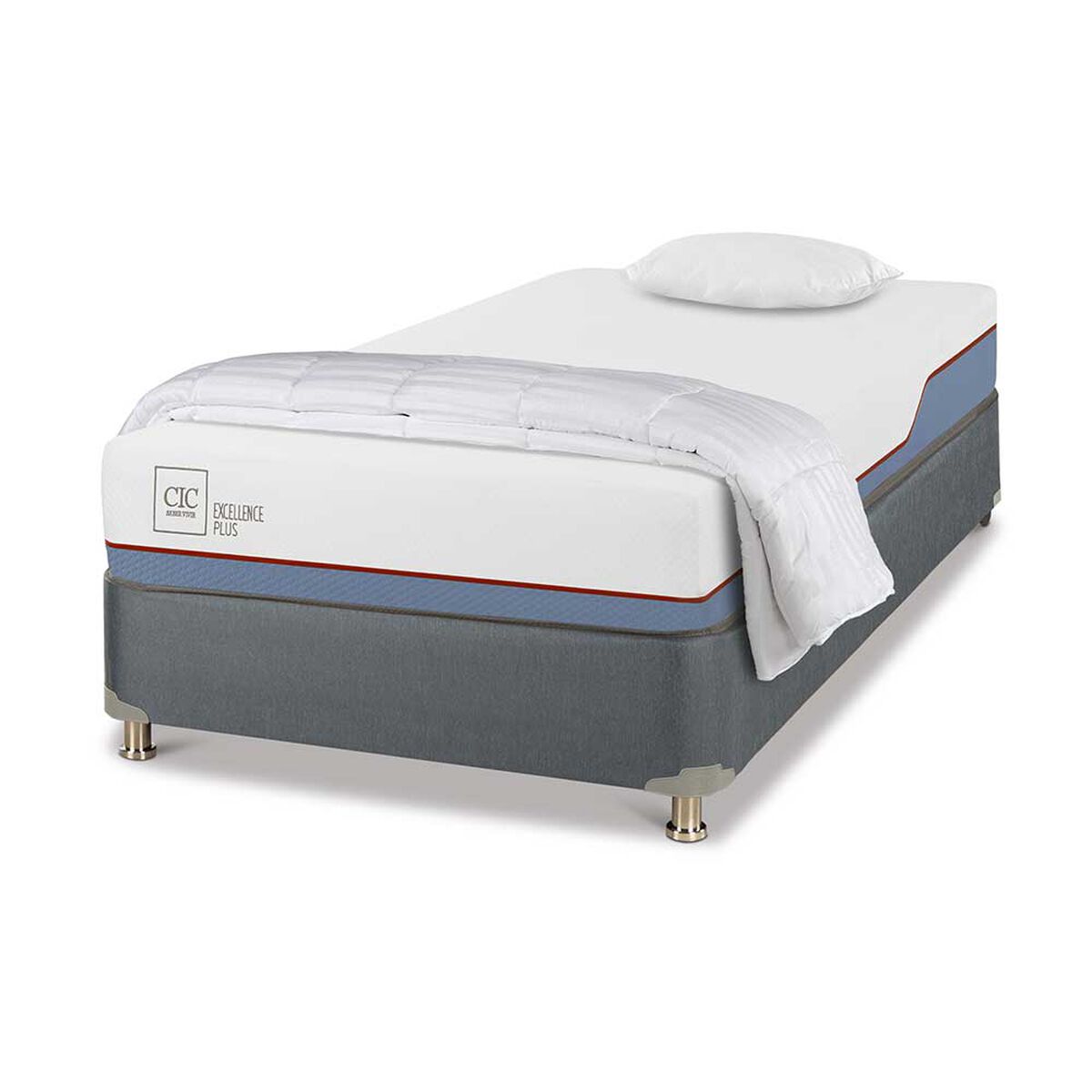 Cama Americana CIC 1,5 Plazas Excellence Plus + Almohada + Plumón
