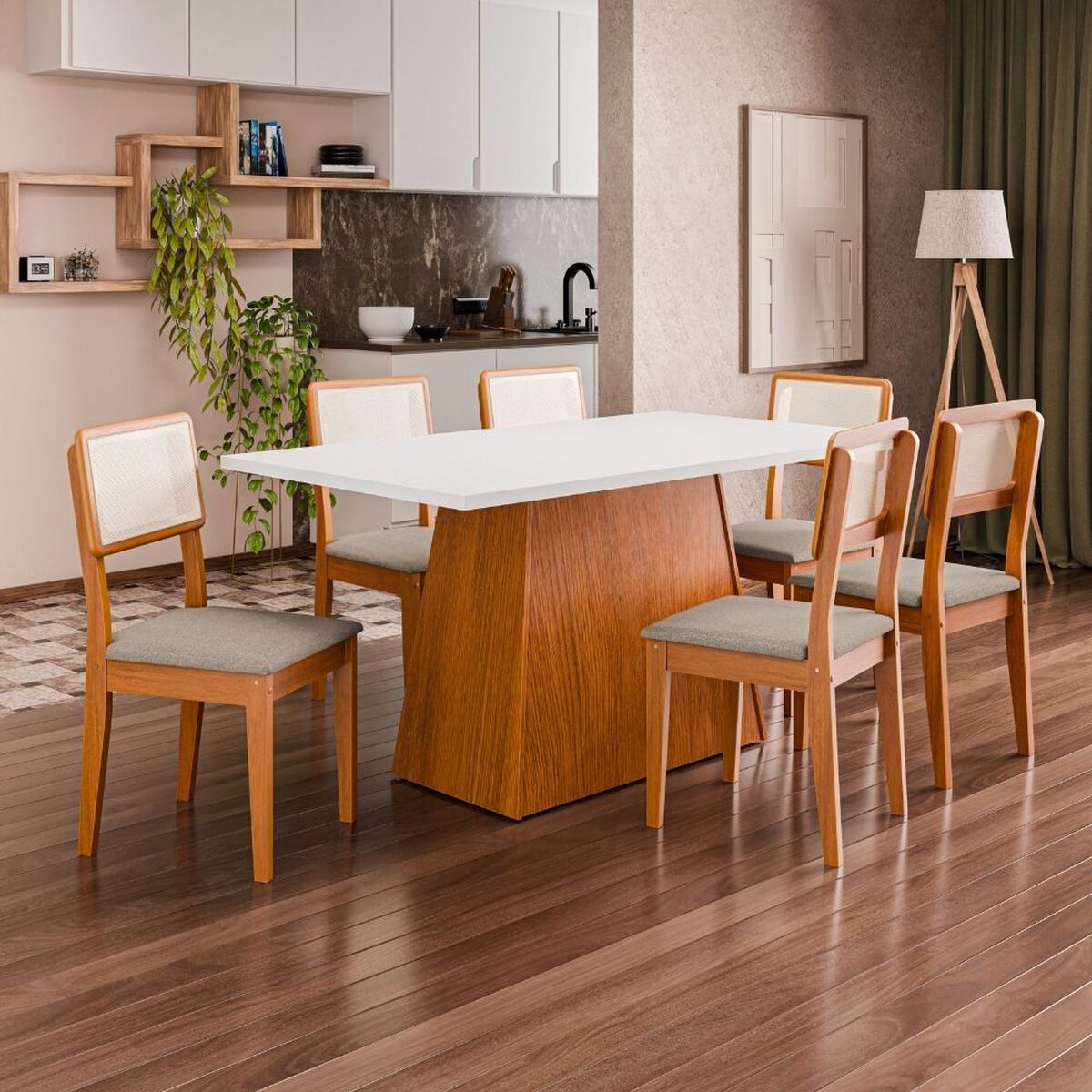 Juego de Comedor Exit Trento 6 Sillas Blanco