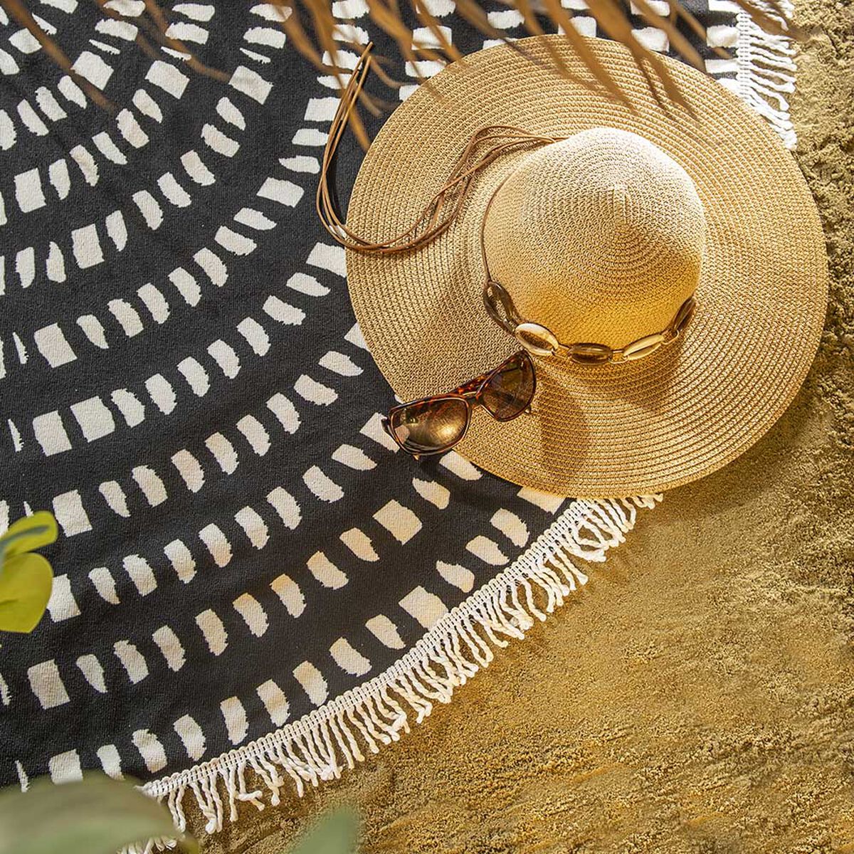 Toalla de Playa Redonda con Flecos Casanova Manesh 150 cm