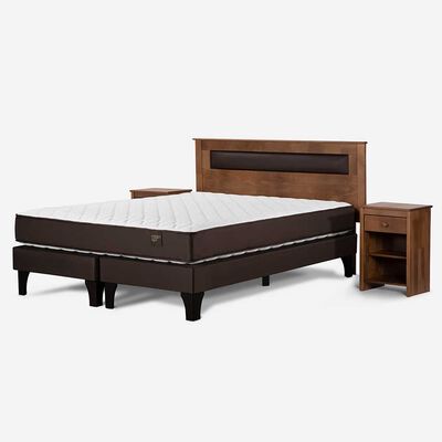 Imagen 2 del producto Cama Europea Rosen Base Dividida 2 Plazas Ergo T + Respaldo + 2 Veladores