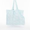 Bolso Floral Mujer Celeste Microfibra Icono