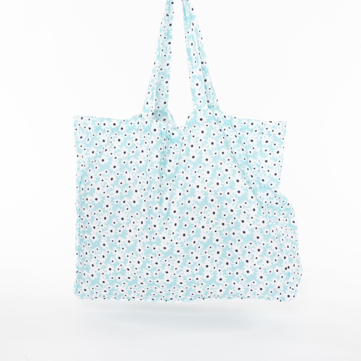 Bolso Floral Mujer Celeste Microfibra Icono