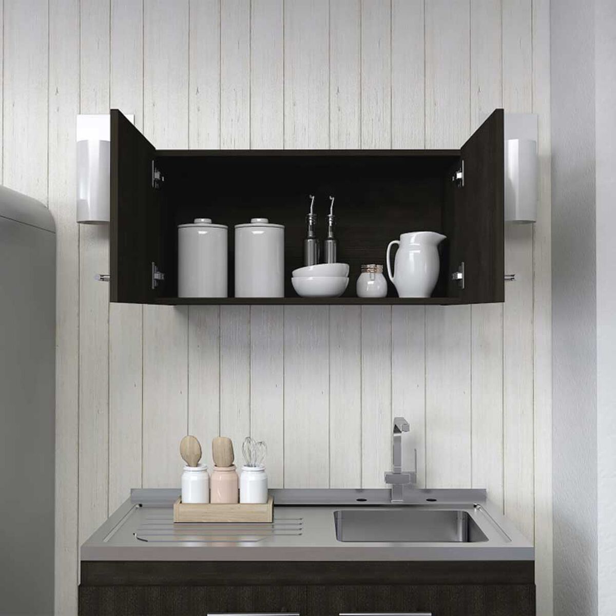 Mueble sobre Campana TuHome Manchester Wengue 2 Puertas