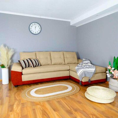 Imagen 1 del producto Seccional Derecho Elegant Houston Cheise Tela/PU 5 Cuerpos Beige