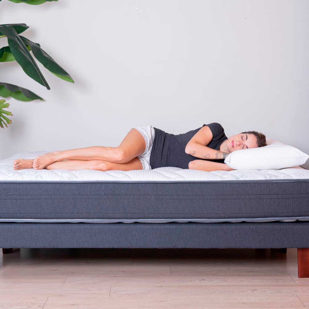 Cama Europea Flex 2 Plazas Europdic Dual + Set Lorraine