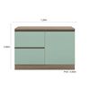 Mueble Base de Cocina Home Mobili Etni 120 2 Cajones Café Menta