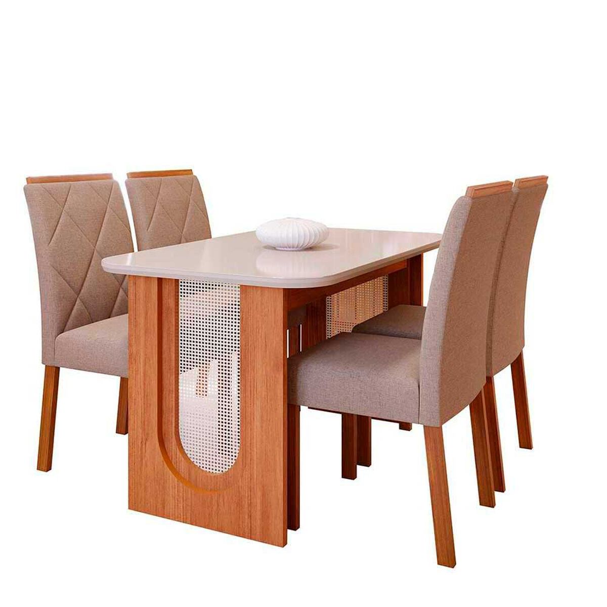 Juego de Comedor Decocasa Valentina 4 Sillas Off White