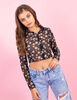 Crop Manga Larga Transparente Mujer Icono