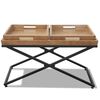 Mesa de Centro Mini Innovamuebles Monarca + 2 Bandejas Nogal Oscuro