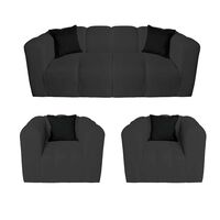 Juego de Living A&M Home Leonol 3,1,1 Cuerpos Gris