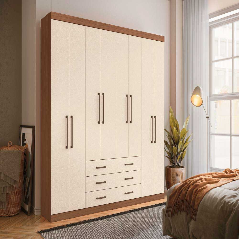 Clóset Altavision Master 8 Puertas 6 Cajones Jatoba Areia | Abc