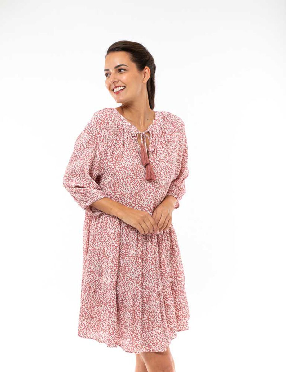 Vestido Corto Estampado Manga 3/4 Mujer Alma