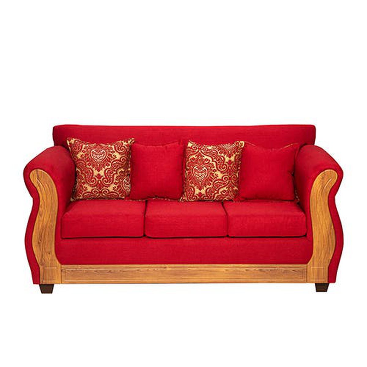 Juego de Living Essenza David Sofá 3 Cuerpos + Dos Sillones 1 Cuerpo Rojo