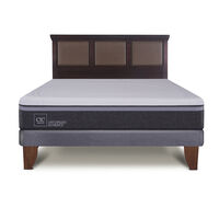 Cama Europea CIC 2 Plazas Ortopedic Advance + Respaldo New Torino Chocolate