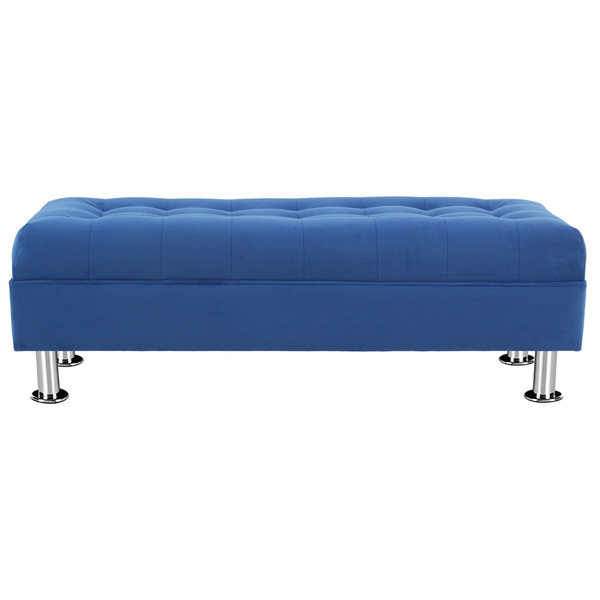 Banqueta Felpa Bodevir Lisboa 2 Cuerpos Azul Rey