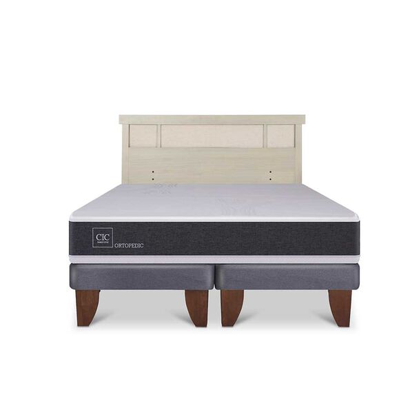 Cama Europea CIC Base Dividida 2 Plazas Ortopedic + Respaldo Munich Alpino