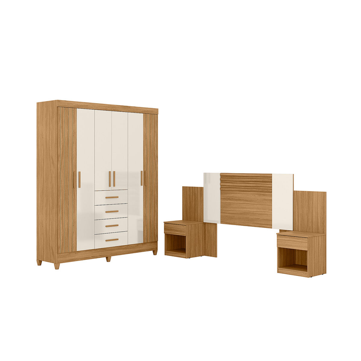 Closet Di Poretti Aruba 6 Puertas 4 Cajones + Respaldo Ajustable