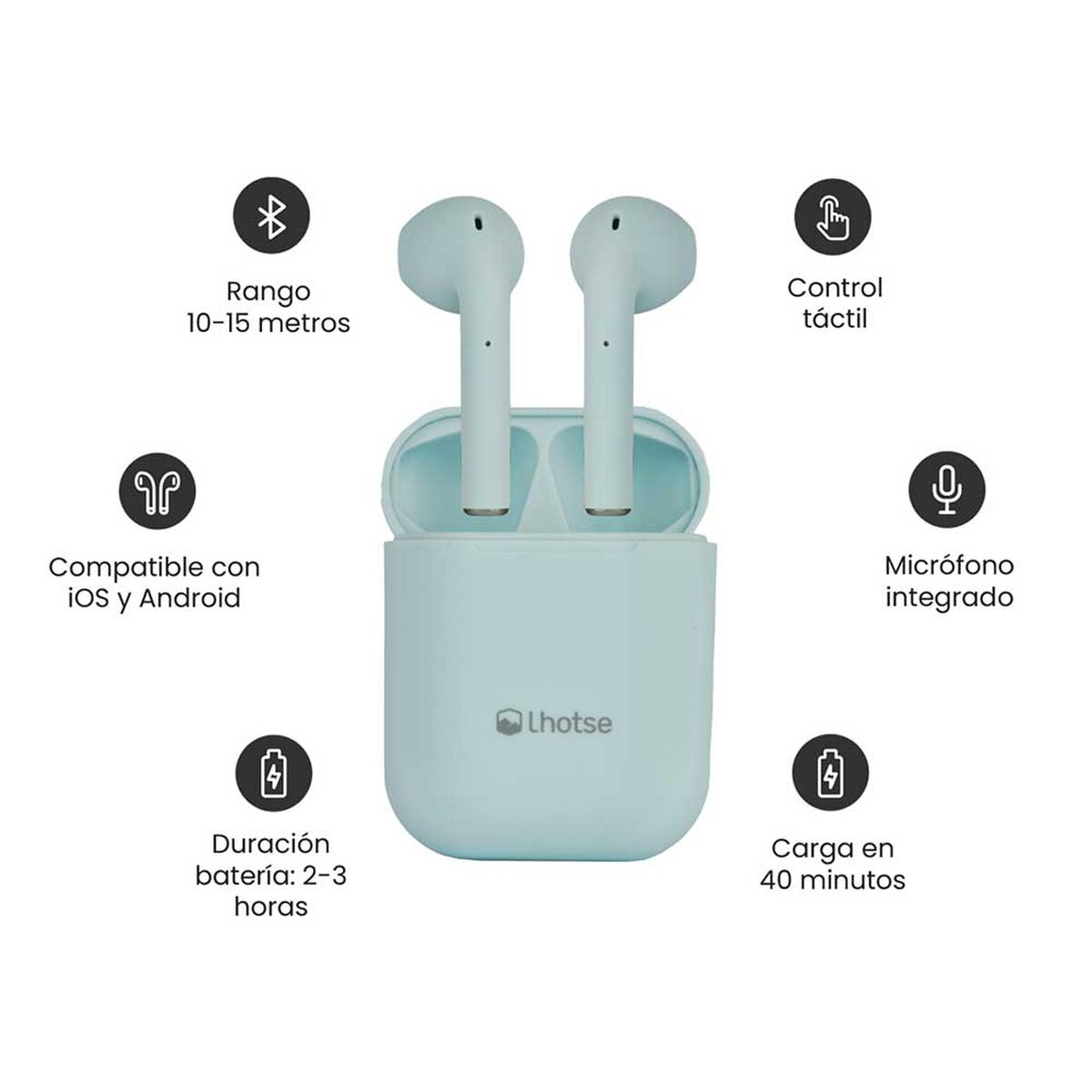 Audífonos Bluetooth In Ear Lhotse RM12 Celestes