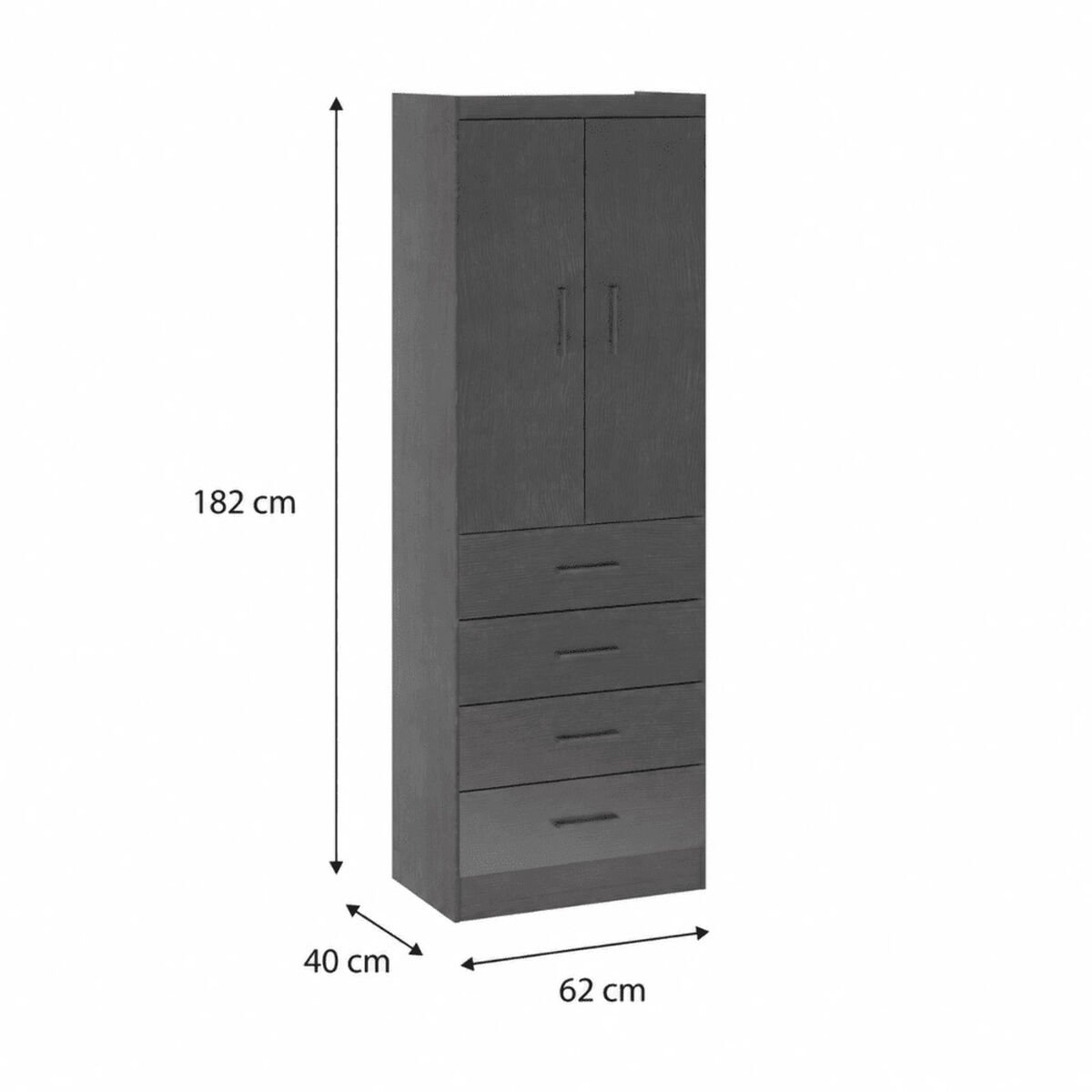 Closet Exit 2 Puertas 4 Cajones Grafito