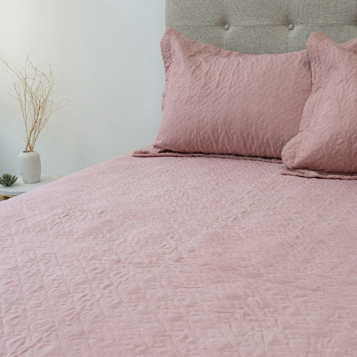 Quilt Doral 3 Plazas Lumi Velvety Rosa