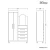 Cómoda Vekkahome Capri 4 Cajones 2 Puertas Negro Café