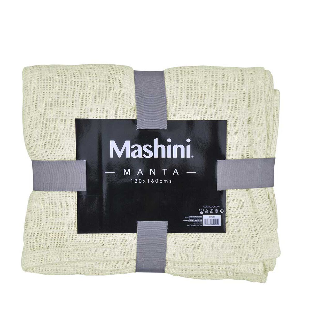 Mantas Algod&oacute;n Mashini Tejido Marfil 130 x 160 cm