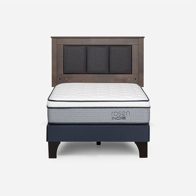 Imagen 1 del producto Combo Cama Europea Rosen 1 Plaza Indie BN + Respaldo Rachel