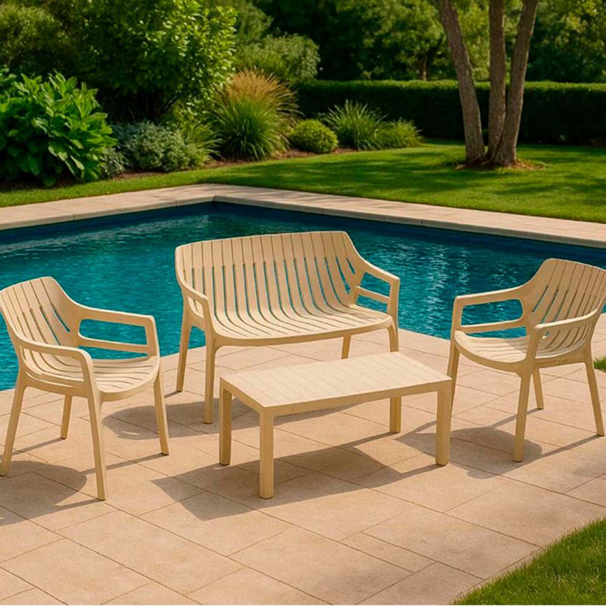 Juego de Terraza Idetex M&aacute;laga 4 Cuerpos Beige