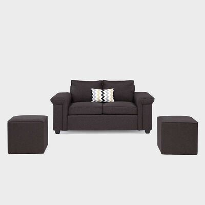 Imagen 2 del producto Sofá Mons Sicilia 2 Cuerpos + Dos Pouf 1 Cuerpo Chocolate