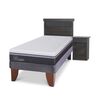 Cama Europea CIC 1,5 Plazas Ortopedic Advance + Respaldo + Velador Dublin